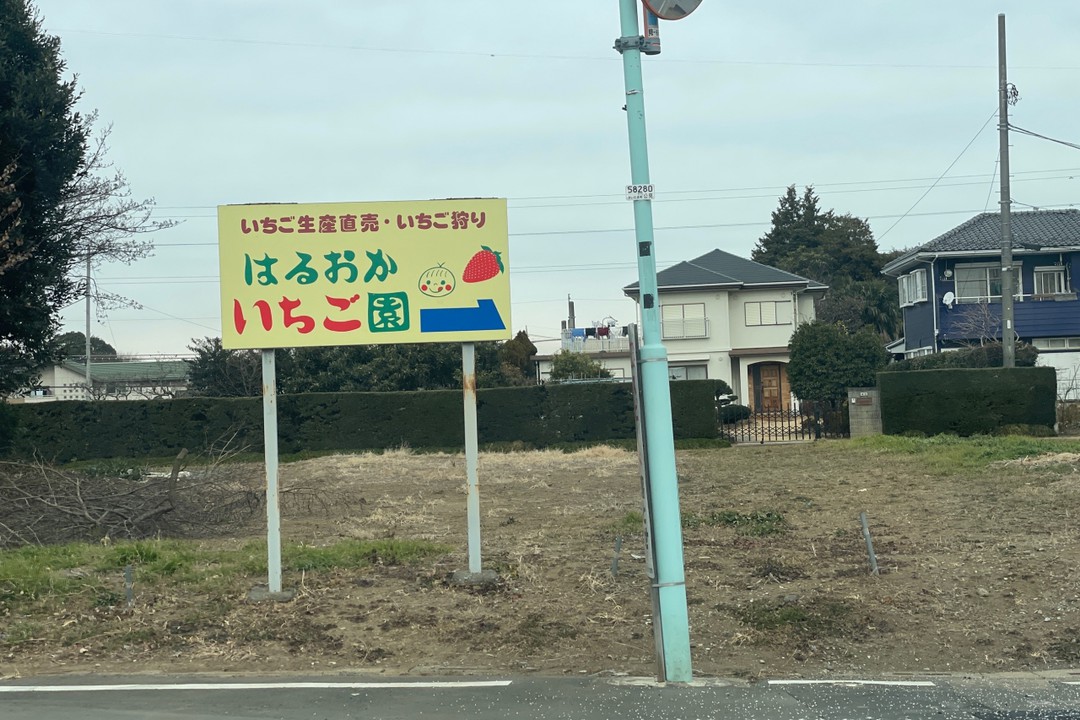 いちご園周辺の道路は道幅が狭いので注意です。