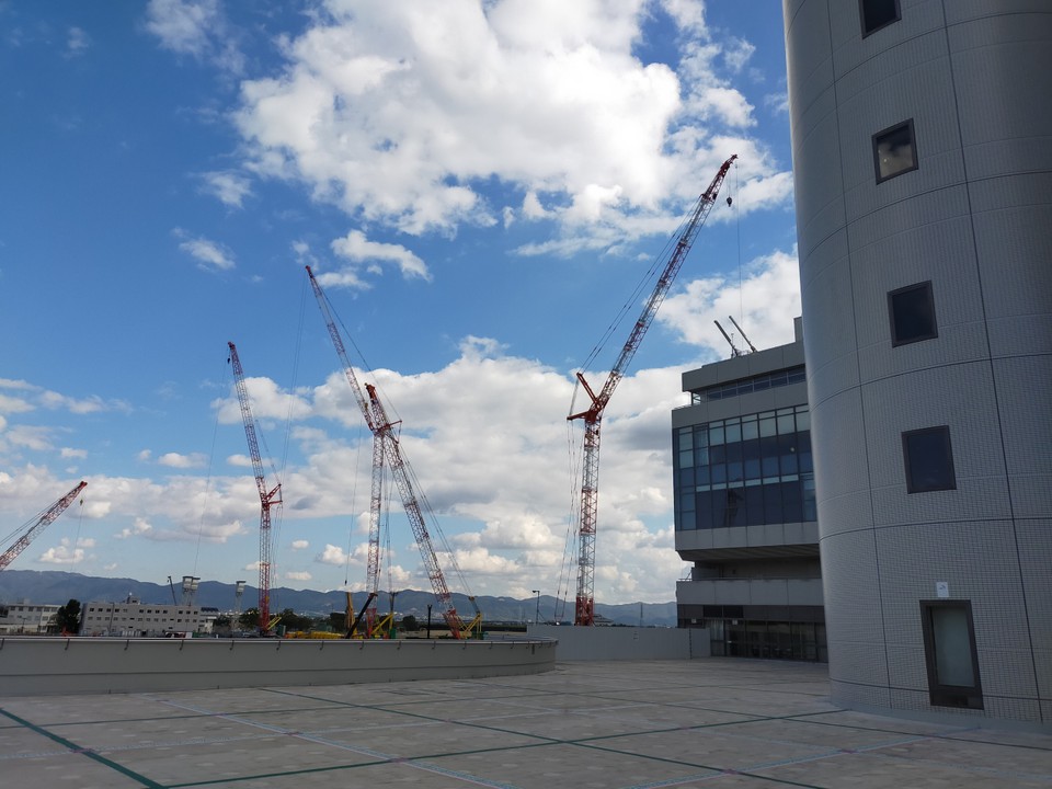 工事が進むスタンド