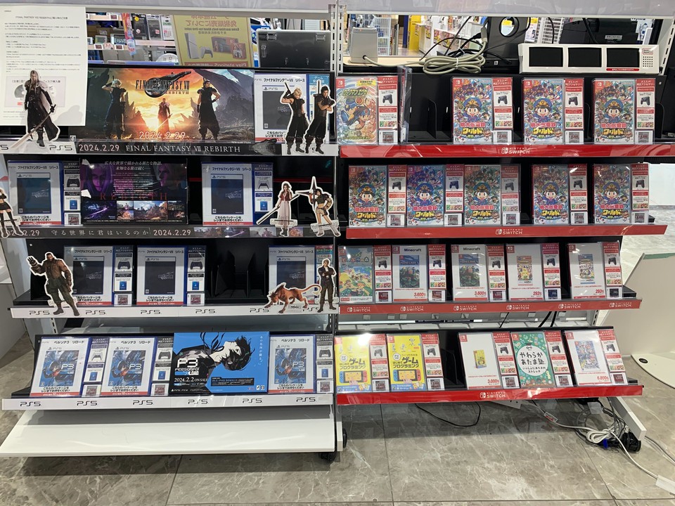 ノジマ新宿タカシマヤタイムズスクエア店のゲームソフトのコーナー