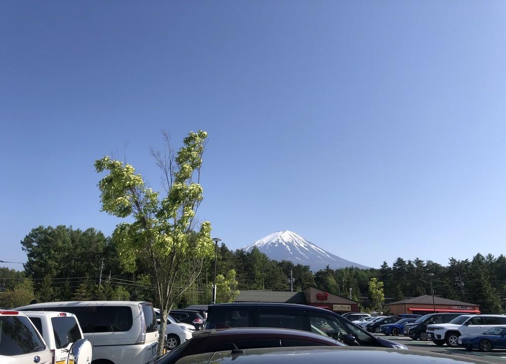 駐車場から見える富士山