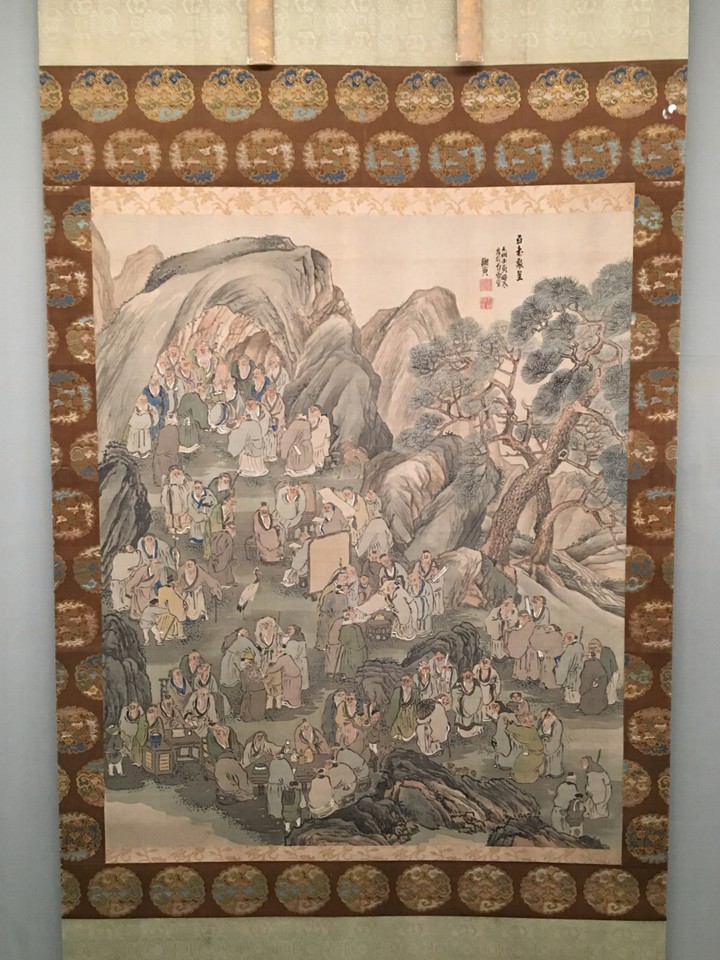 絹本着色『百老聚星図 』 1782年　与謝蕪村　福田美術館蔵