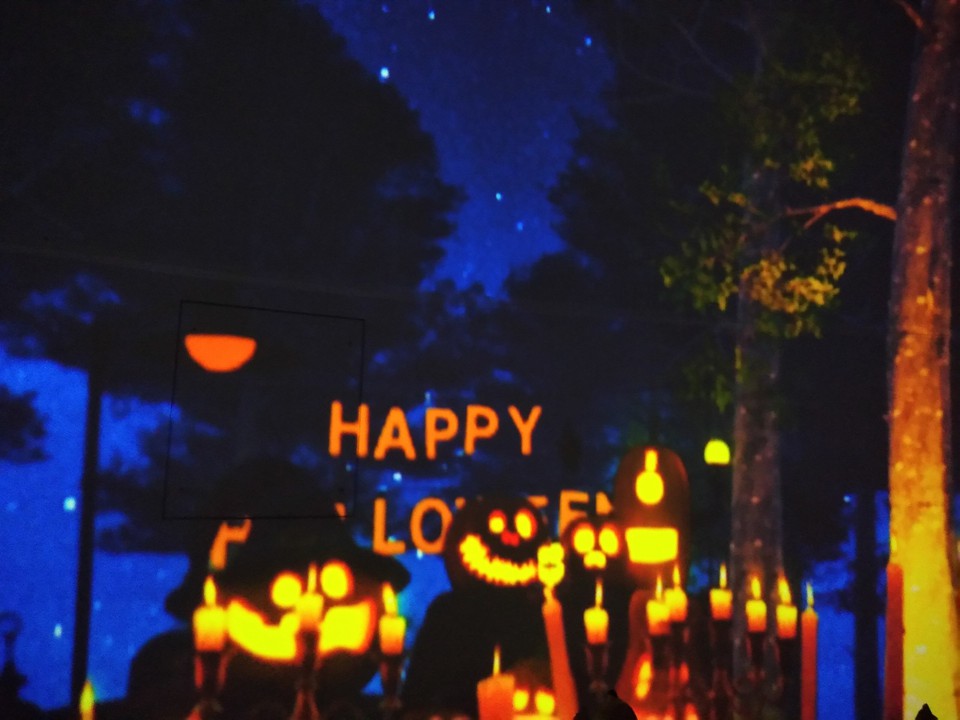 ドーム１でハロウィンの投影