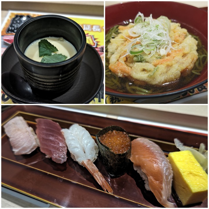 満腹必至の茶蕎麦セット