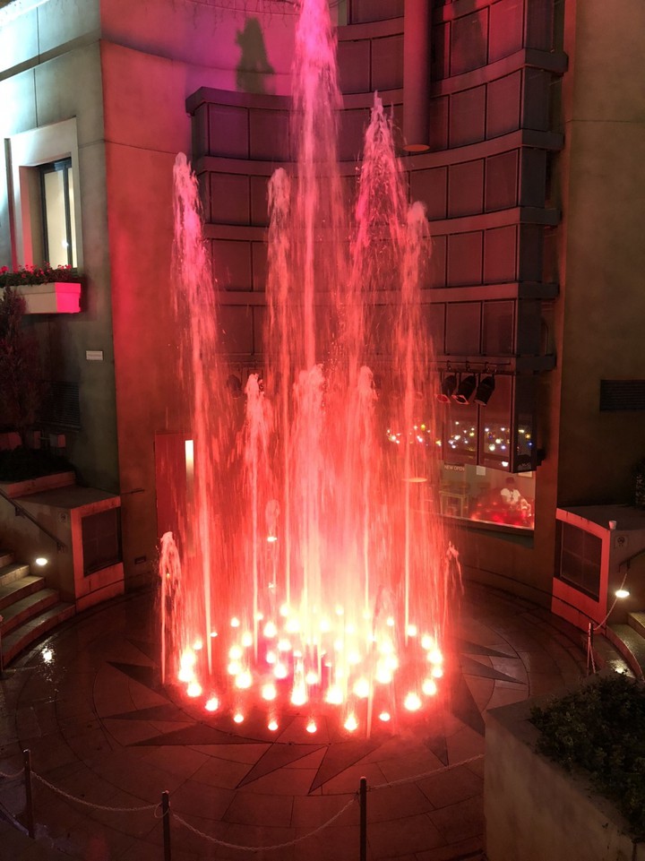 この噴水の奥にシネコンの入口がある