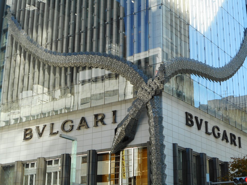 ブルガリ銀座店の外観画像。