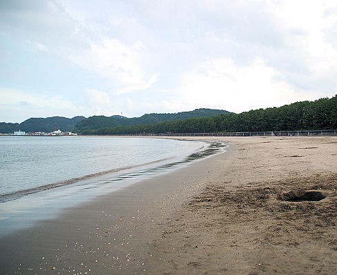 大堂津海水浴場の浜辺