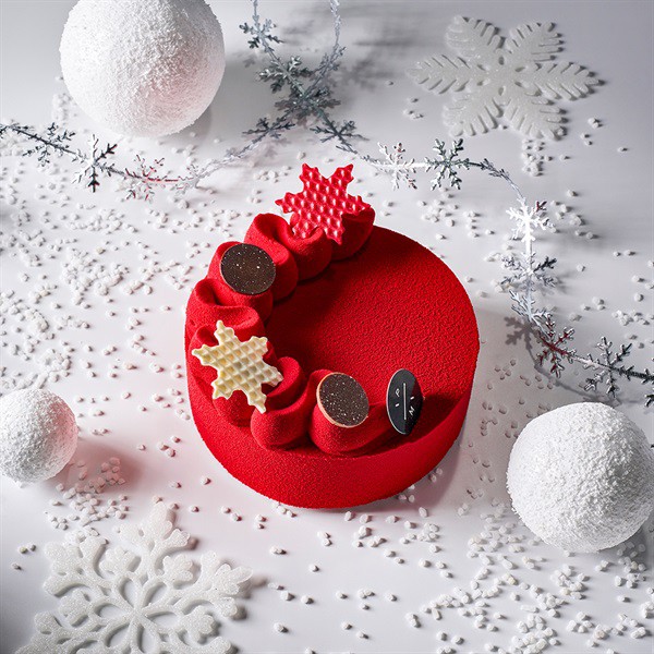美しいクリスマスケーキの画像。
