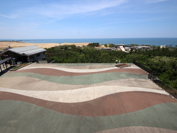 展望テラスから見た鳥取砂丘