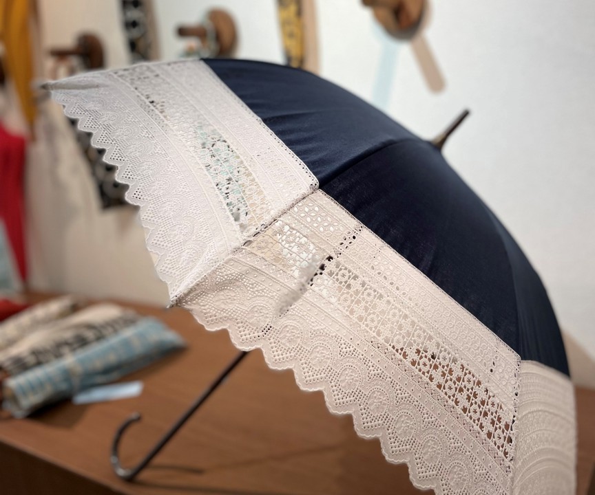 【新品】大森商店　日傘　黒レース 新品】大森商店 日傘 黒レース