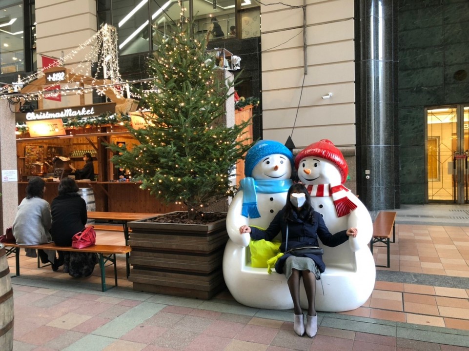 雪だるまベンチ