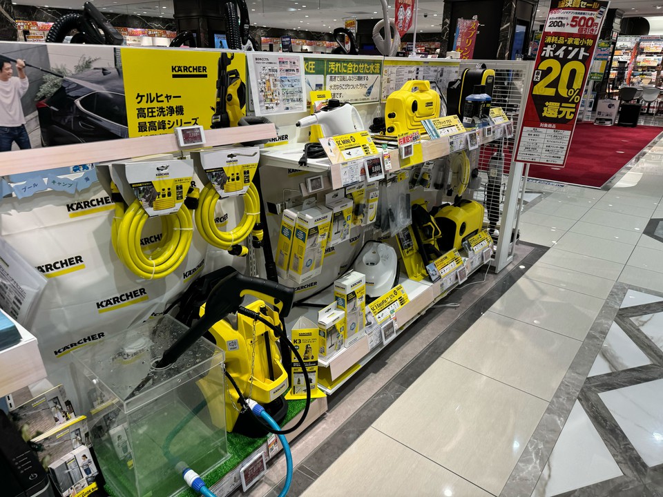 ノジマ新宿タカシマヤタイムズスクエア店の高圧洗浄機売り場