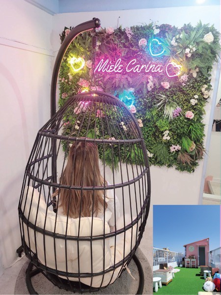 ミエルカリーナの店内と屋上