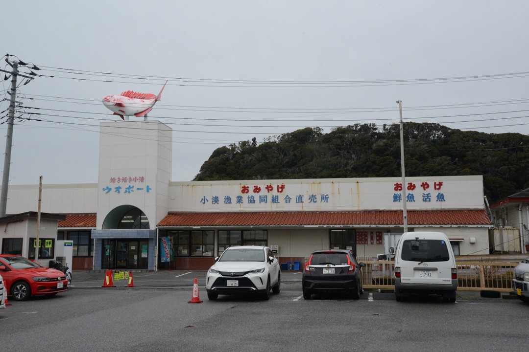 大きな駐車場の前にあります。