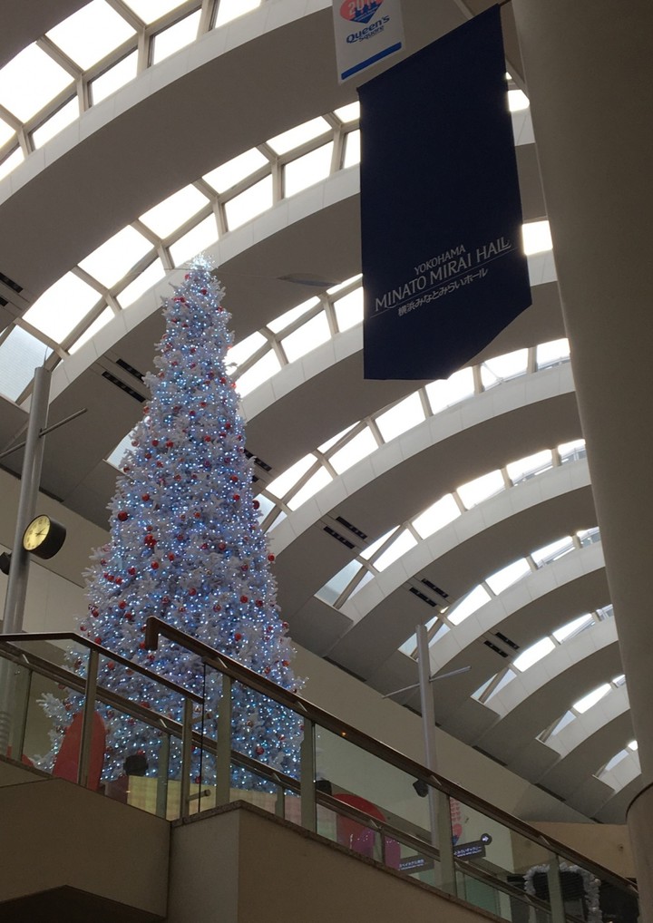 ホール前のクリスマスツリー
