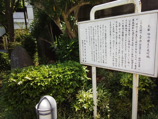 ホールの入口近くには、あの太宰治が植えた夾竹桃（移植）があり