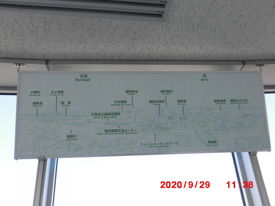 天井近くにある案内図