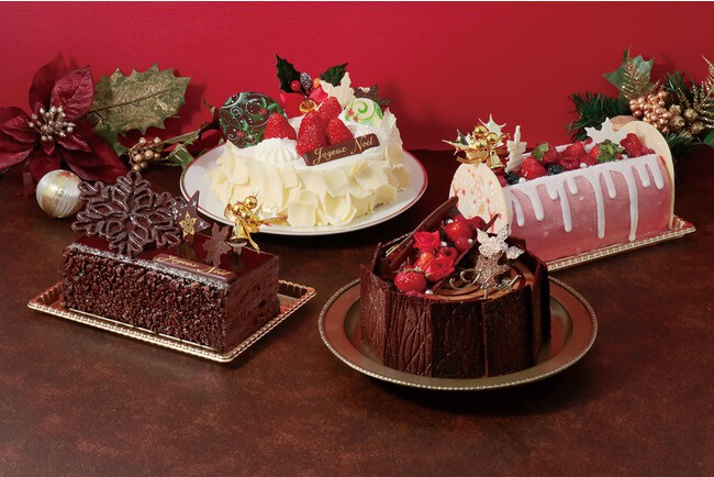 ベルアメールの華やかな複数のクリスマスケーキ画像。