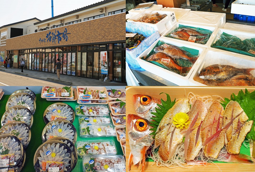 部屋での夜ごはん用に、庄内産のどぐろの刺身と真鯛の刺身を購入