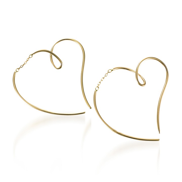 STAR JEWELRYのK10 ピアス、HEART LINE PIERCED EARRINGS