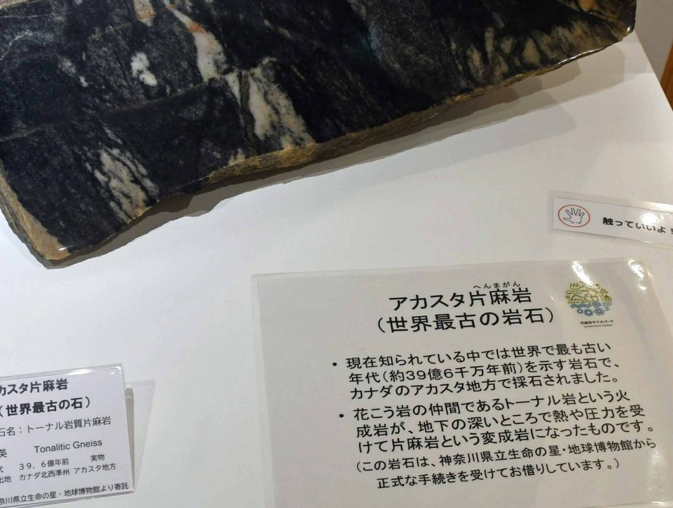 こんな展示物も・・・・最古の岩石