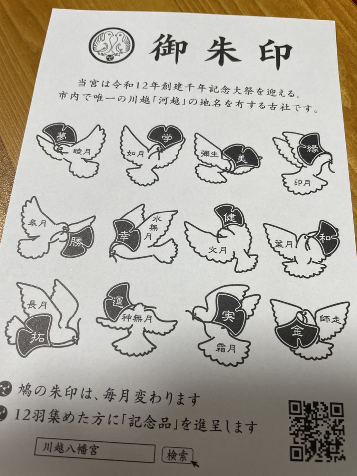 12羽集めると記念品をいただけるようです。