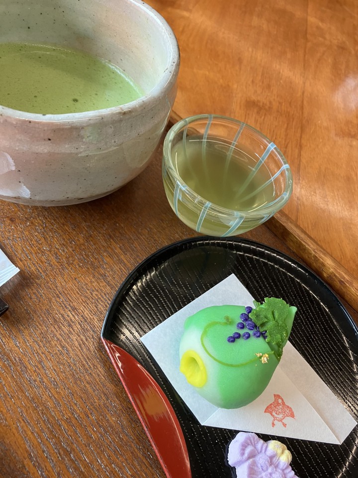 中でいただいた　和菓子セット