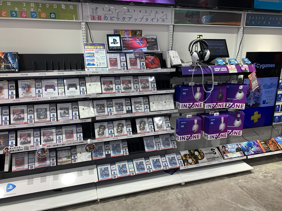 ノジマ新宿タカシマヤタイムズスクエア店のゲームソフトのコーナー
