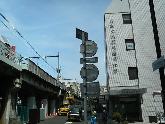 線路沿いに歩いた突き当たりっぽい場所にあります。