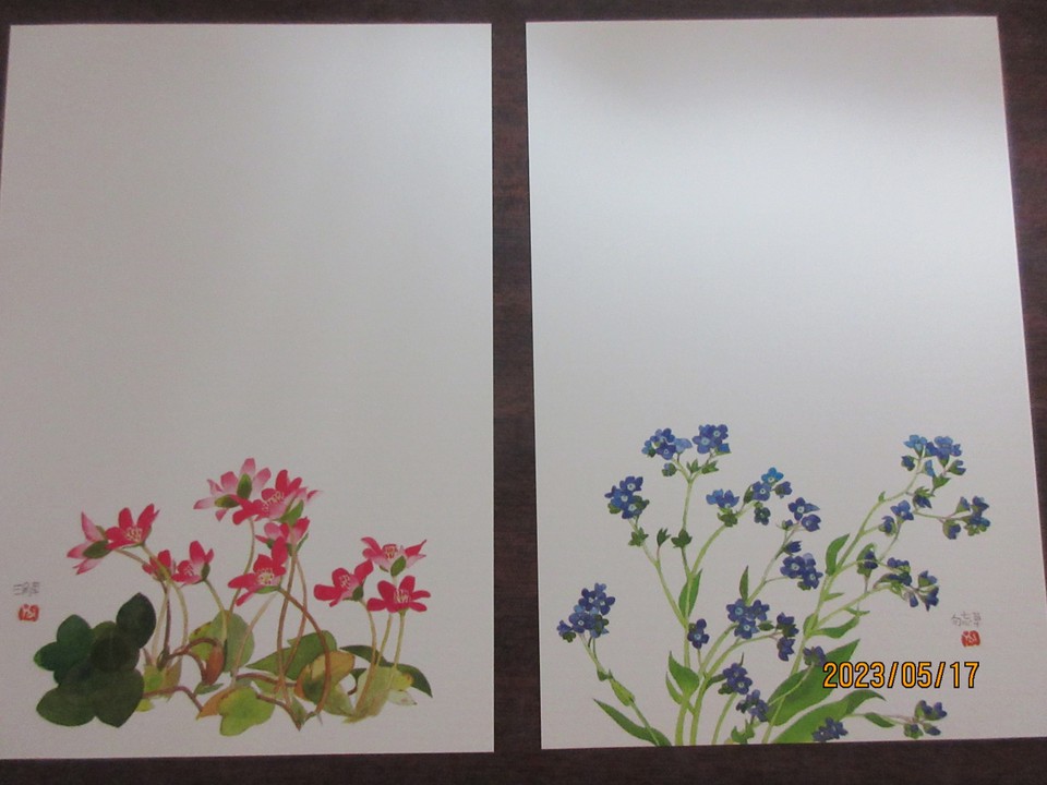 外山康雄氏の作品「折々の花たち」の葉書