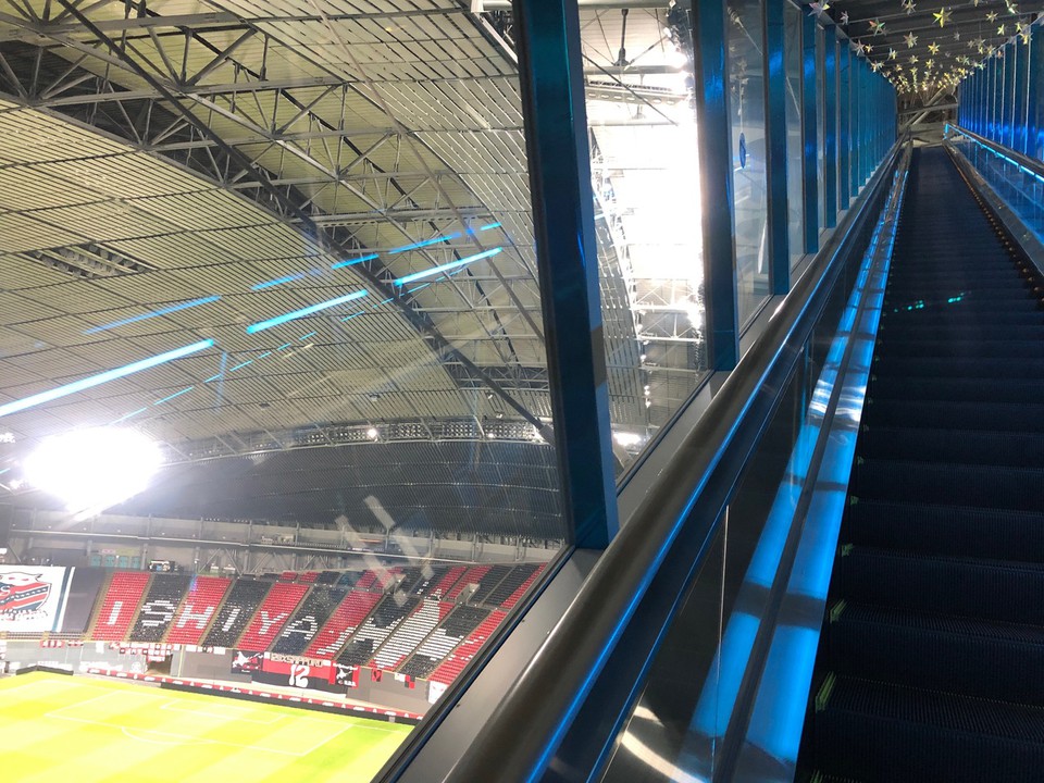 展望台へのエスカレーター！