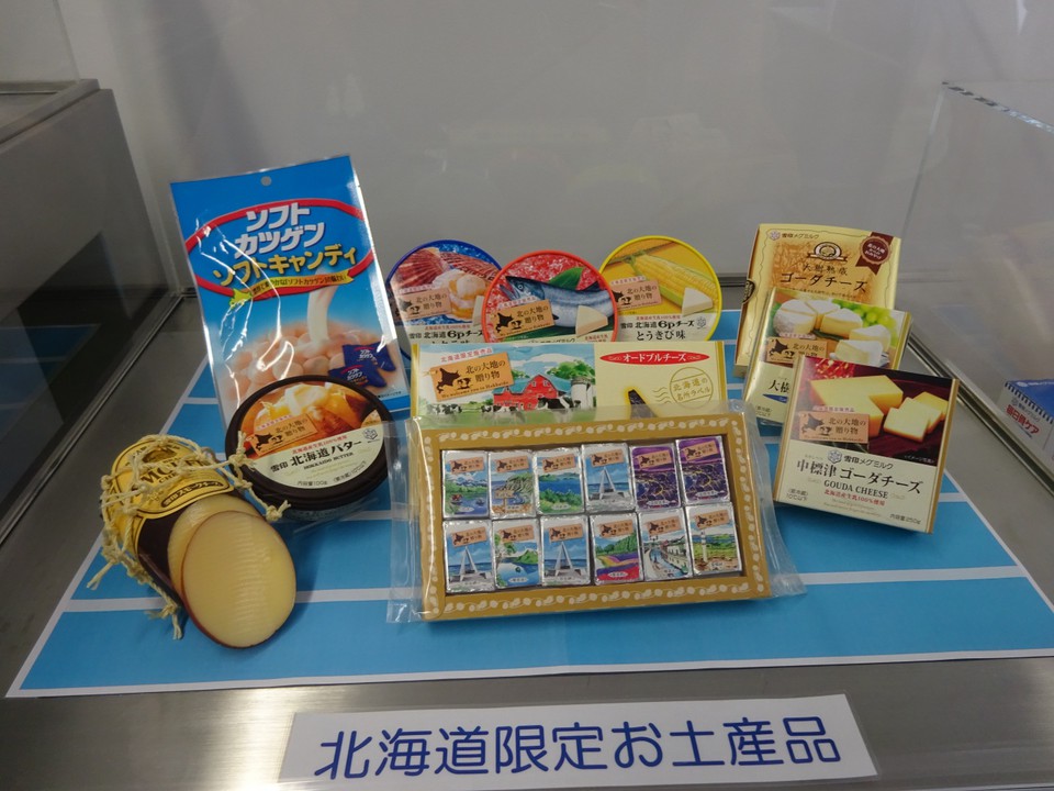 乳製品の展示コーナーは撮影可です