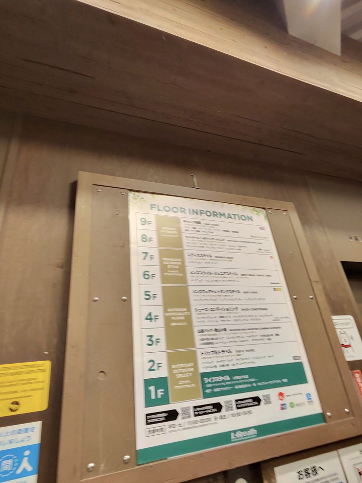 L-Breath店内の案内看板