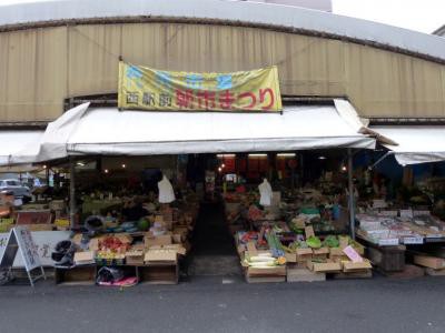 大きなテントの下に沢山のお店が並んでいます 